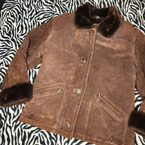 Vintage ST JOHNS BAY Suede Jacket Leather Women Medium - Picture 5 of 13